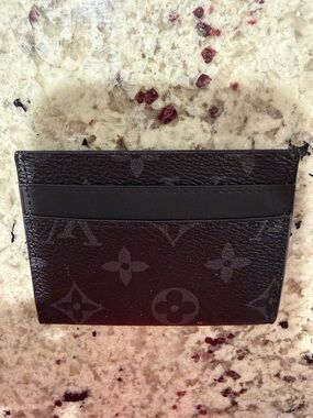 Louis Vuitton Black Monogram Double Card Holder Wallet